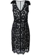Marc Jacobs Floral Lace Midi Dress, Women's, Size: 6, Black, Silk/nylon/rayon/polyester