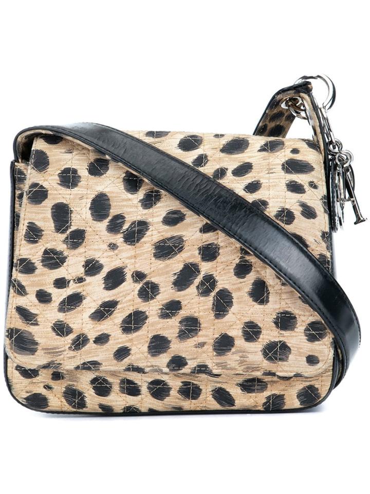 Christian Dior Vintage Leopard-printed Nylon Cannage Shoulder Bag -