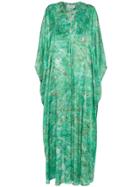 Marta Larsson Printed Silk Kaftan Maxi Dress - Green