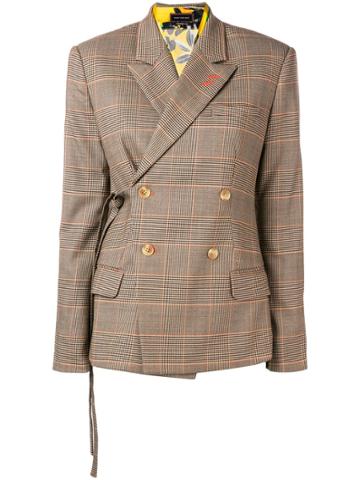 Snow Xue Gao Contrasting Panels Blazer - Nude & Neutrals