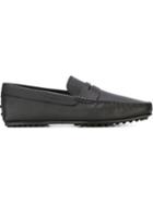 Tod S Gommino Driving Shoes, Men's, Size: 40, Black, Leather/rubber