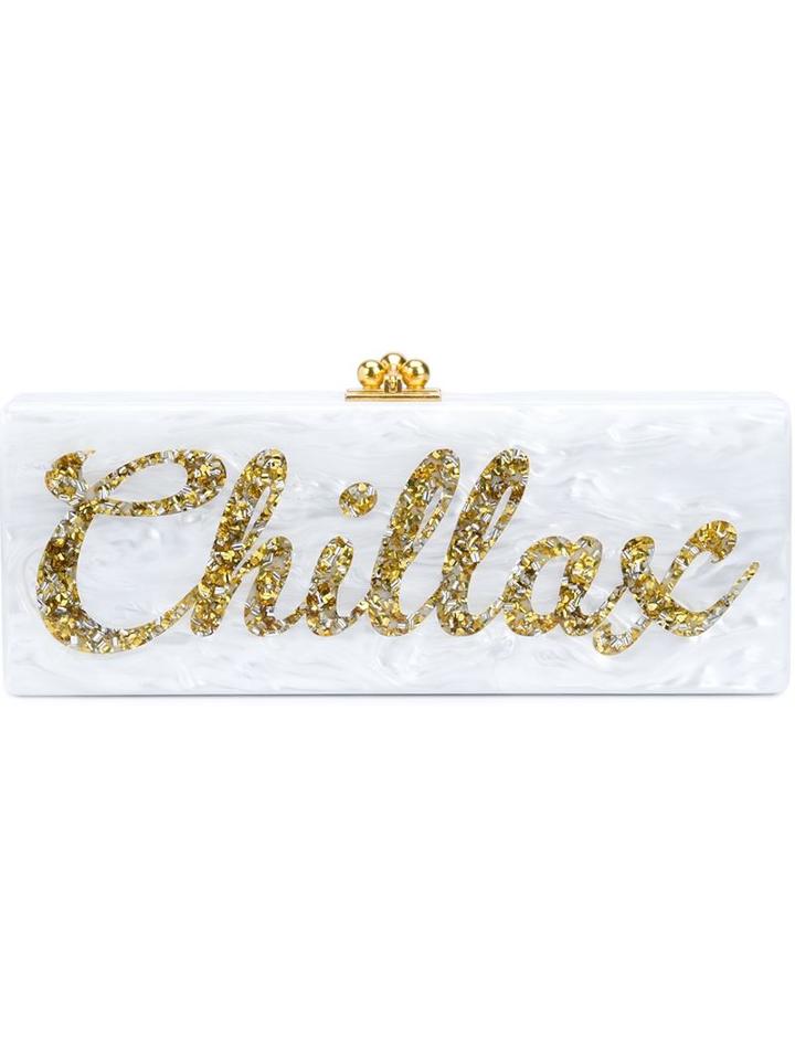 Edie Parker Embellished Chillax Print 'flavia' Clutch
