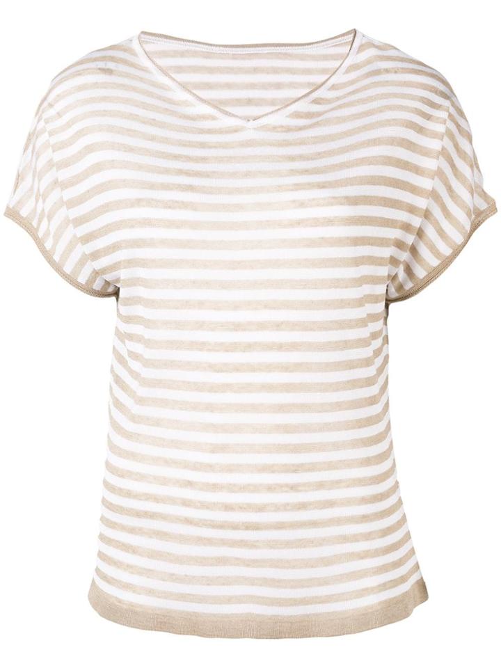 Zanone Striped T-shirt - Neutrals