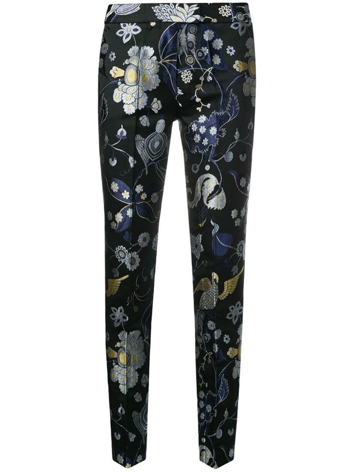 Christian Pellizzari Embroidered Slim Fit Trousers - Black