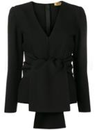 Msgm Knot Front Blouse - Black