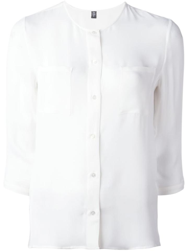Eleventy Button Down Blouse, Women's, Size: 38, White, Silk