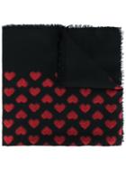 Gucci Fil Coupé Heart Scarf, Women's, Black, Wool/silk/viscose/metallic Fibre