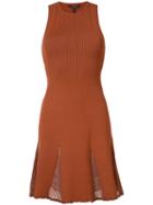 Derek Lam - Mesh-panelled Ribeed-knit Dress - Women - Polyamide/polyester/viscose - S, Red, Polyamide/polyester/viscose