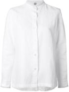 Jupe By Jackie Band Collar Shirt, Women's, Size: 2, White, Linen/flax