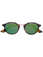 Mcq By Alexander Mcqueen Eyewear - Angular Round Frame Sunglasses - Unisex - Acetate - One Size, Brown, Acetate
