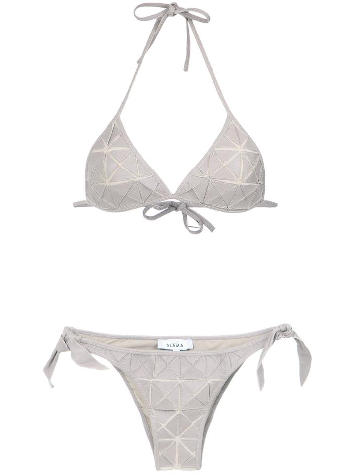Amir Slama Patchwork Bikini Set - Nude & Neutrals