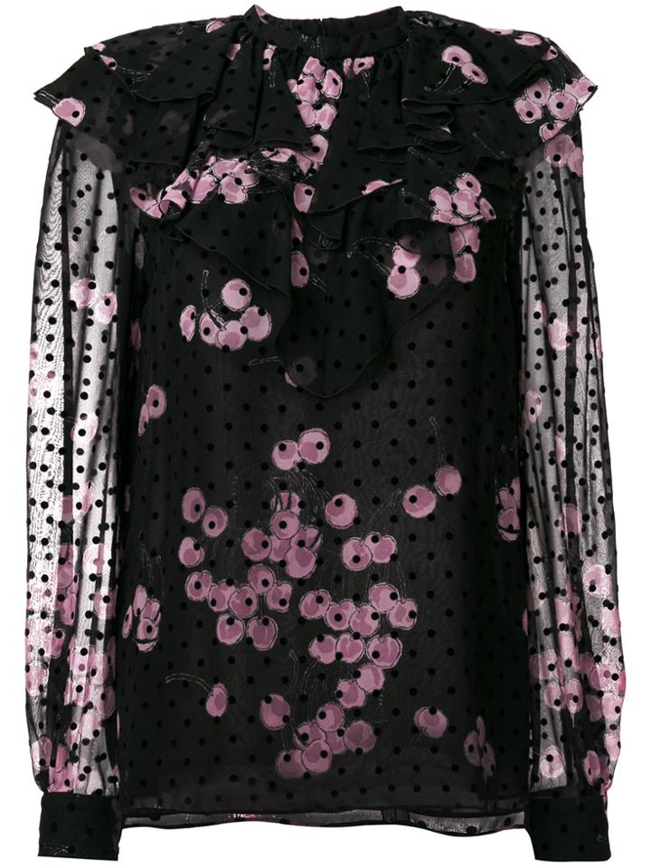 Giambattista Valli Floral Print Blouse - Black