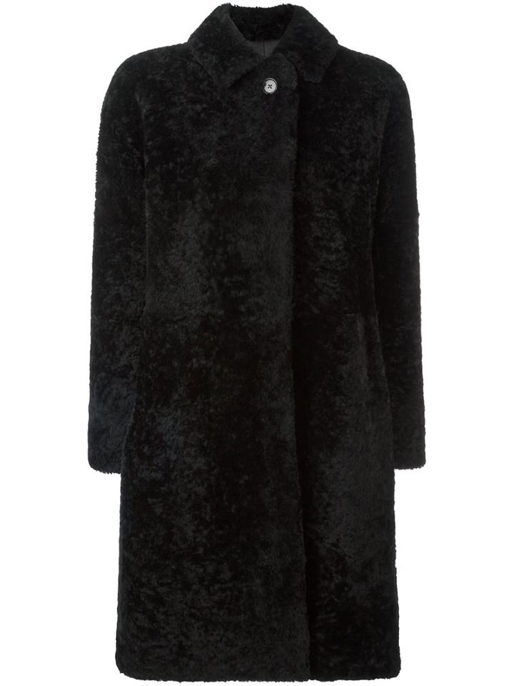 Jil Sander 'burgau' Reversible Coat, Women's, Size: 36, Black, Lamb Fur/lamb Skin