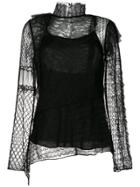3.1 Phillip Lim Lace Embroidered Top - Black