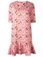 Giorgia Fiore Doll Print Dress, Women's, Size: 40, Pink/purple, Polyester/spandex/elastane