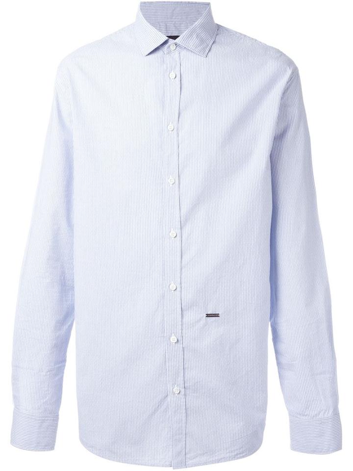 Dsquared2 Striped Shirt, Men's, Size: 52, Blue, Cotton