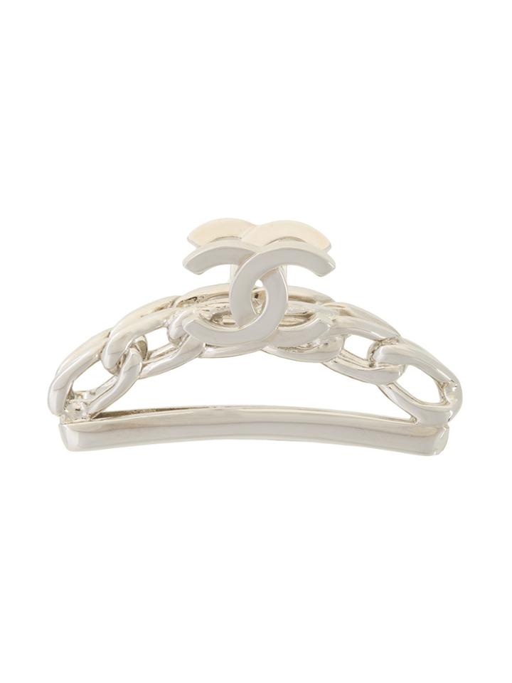 Chanel Vintage Cc Chain Hair Clip - Metallic