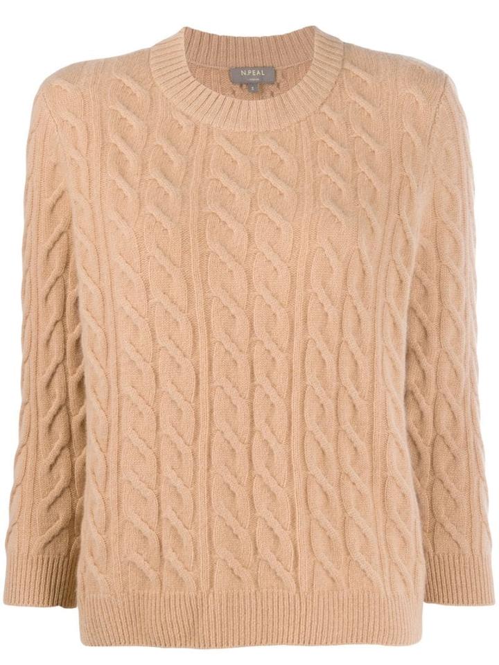 N.peal Boxy Round Neck Jumper - Neutrals