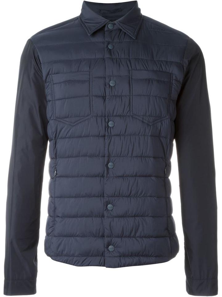 Herno Contrast Sleeve Padded Jacket, Men's, Size: 54, Blue, Polyamide/polyurethane/polyester