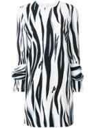 Victoria Victoria Beckham Tiger Stripe Tie Cuffs Dress - White