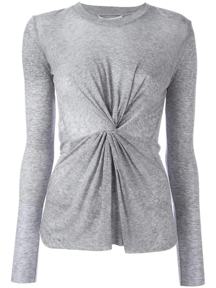 Derek Lam 10 Crosby Front Knot Sweater, Women's, Size: Small, Grey, Silk/cashmere/rayon