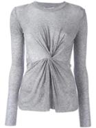 Derek Lam 10 Crosby Front Knot Sweater, Women's, Size: Small, Grey, Silk/cashmere/rayon