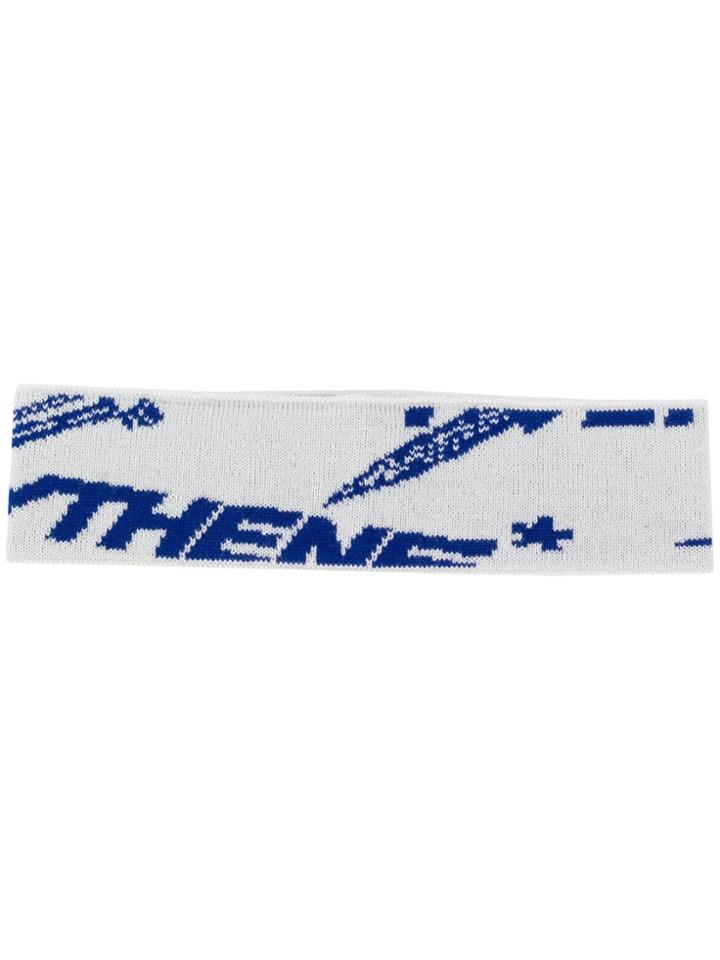 Polythene* Optics Intarsia Logo Headband - White