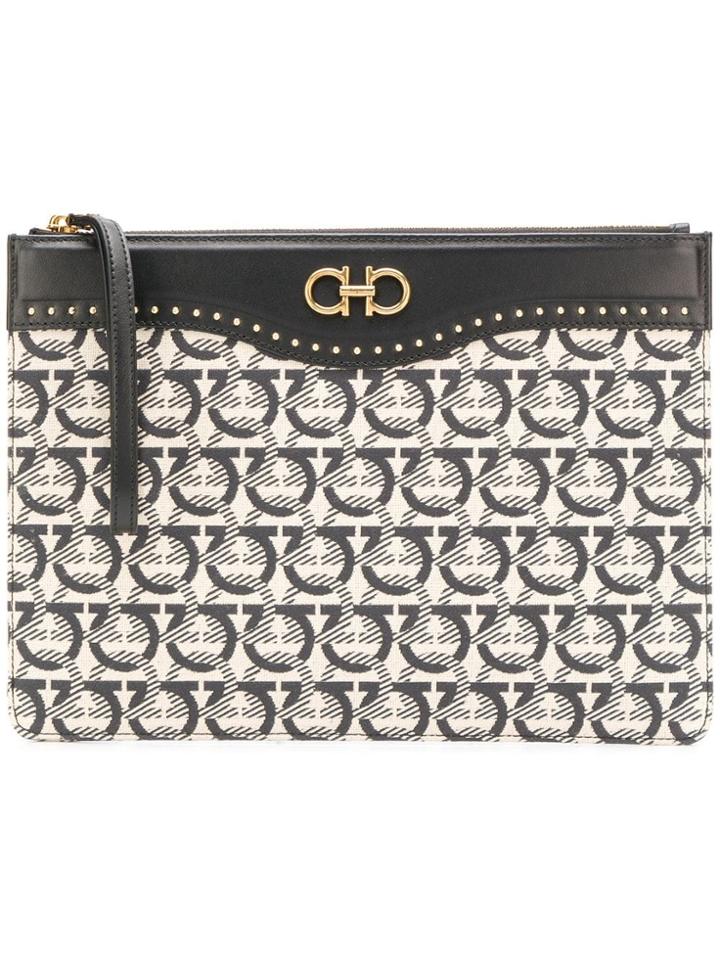 Salvatore Ferragamo Gancini Clutch Bag - Neutrals