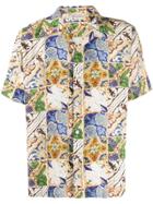 Esteban Cortazar Cartagena Tile Print Shirt - Neutrals