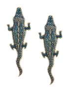 Lako Bukia X Natia Khutsishvili Large Crocodile Earrings - Blue