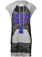 Gaelle Bonheur Lace Detail Hoodie Dress - Grey