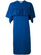 Msgm - Ruffled T-shirt Dress - Women - Cotton/polyester - S, Blue, Cotton/polyester