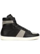 Saint Laurent Court Classic Hi-top Sneakers, Men's, Size: 8, Black, Leather