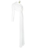 Seen? - Asymmetric Draped Top - Women - Silk/polyester - Xs, White, Silk/polyester
