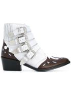 Toga Pulla Ankle Height Buckle Boots - White