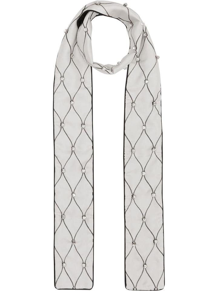 Burberry Embellished Net Print Scarf - Black