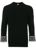 Kenzo - Logo Cuff Jumper - Men - Cotton/polyester/viscose/wool - Xl, Black, Cotton/polyester/viscose/wool