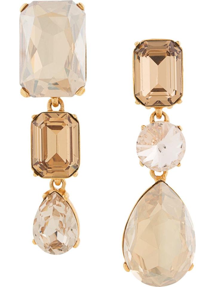 Oscar De La Renta Bold Crystal Earrings - Metallic