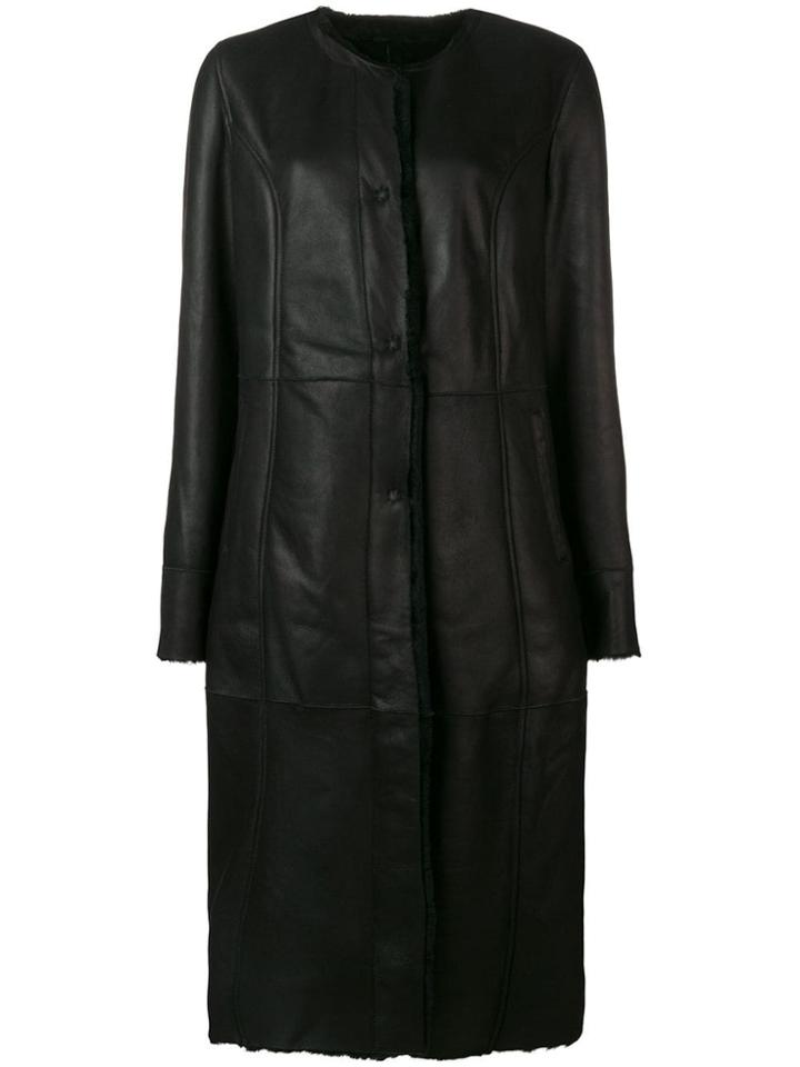Drome Single-breasted Biker Coat - Black