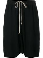 Rick Owens Drop-crotch Shorts, Women's, Size: 40, Black, Viscose/silk/cotton