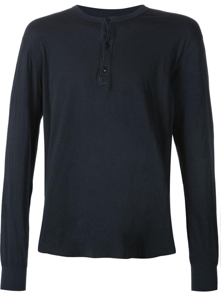 321 Longsleeved Henley T-shirt, Men's, Size: L, Black, Cotton/polyester