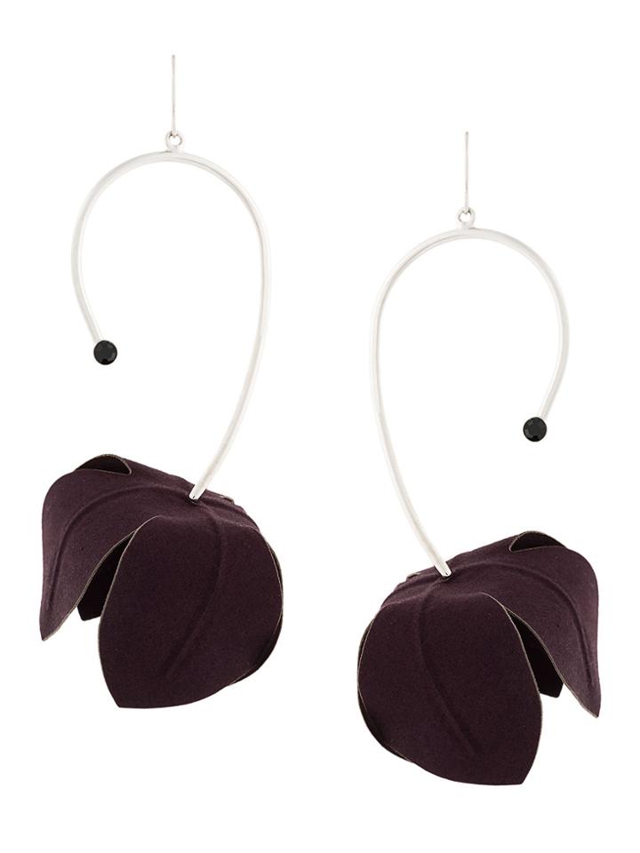 Marni Leaf Earrings - Metallic