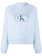Calvin Klein Jeans Cropped Logo Sweatshirt - Blue