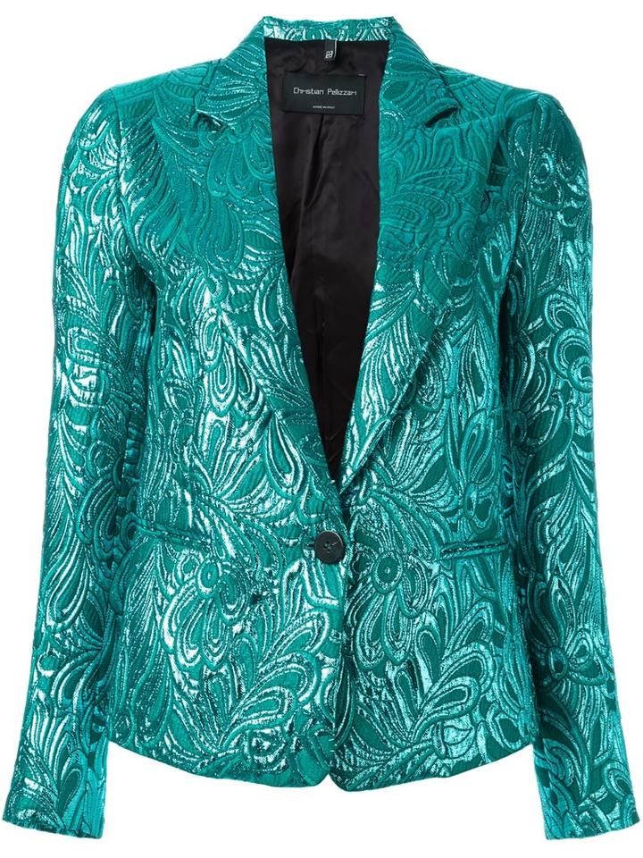 Christian Pellizzari One Button Metallic Jacket