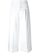 Red Valentino High Waist Culottes, Women's, Size: 42, White, Cotton/spandex/elastane