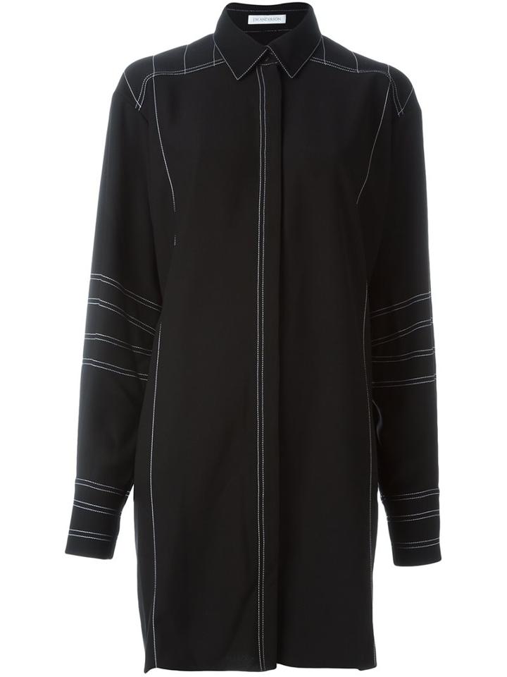 J.w. Anderson Top Stitched Shirt Dress