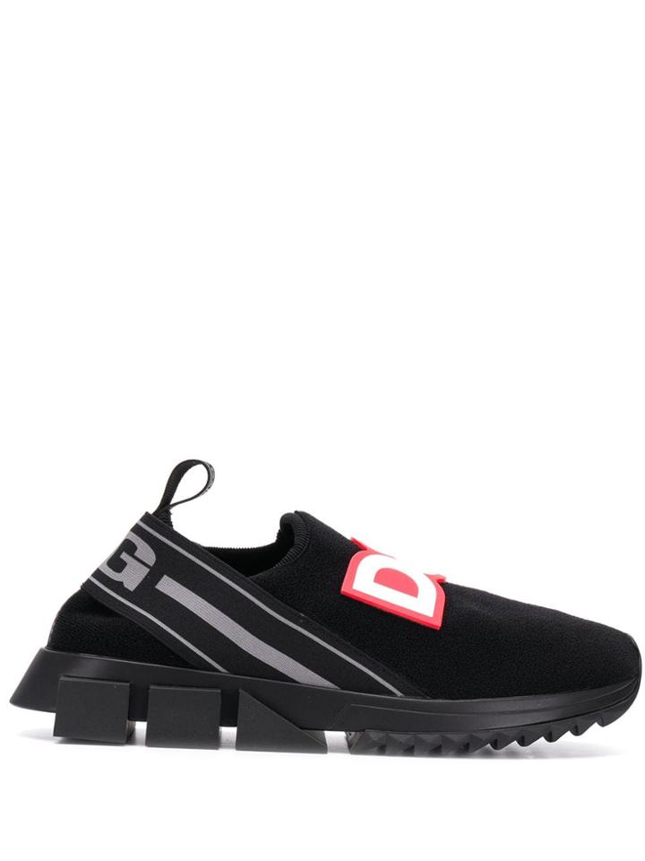 Dolce & Gabbana Logo Slip-on Sneakers - Black