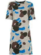 Marni Floral Print Shift Dress - Grey