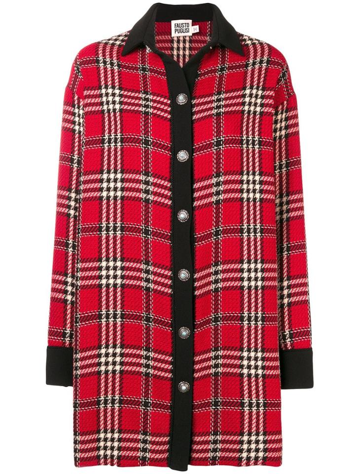 Fausto Puglisi Oversized Tartan Shirt - Red