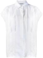 Max Mara Short Sleeved Pleated Shirt - White